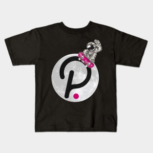 Polkadot to the Moon DOT Crypto Astronaut on Moon Kids T-Shirt